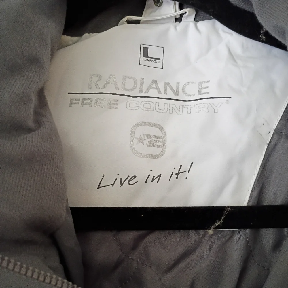 White and Gray Women's Jacket Size L - Picture 5 of 7